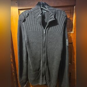 Y2K Men's Black Calvin Klein Zipper Sweater